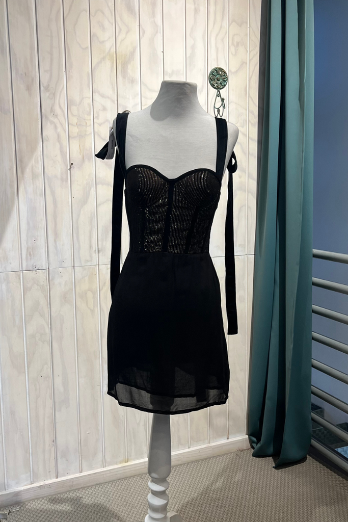 VESTIDO MINI CORSET NEGRO TALLA XS