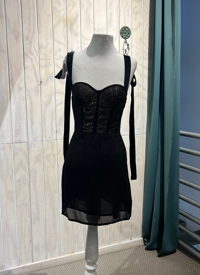 VESTIDO MINI CORSET NEGRO TALLA XS