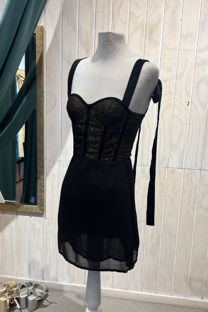 VESTIDO MINI CORSET NEGRO TALLA XS