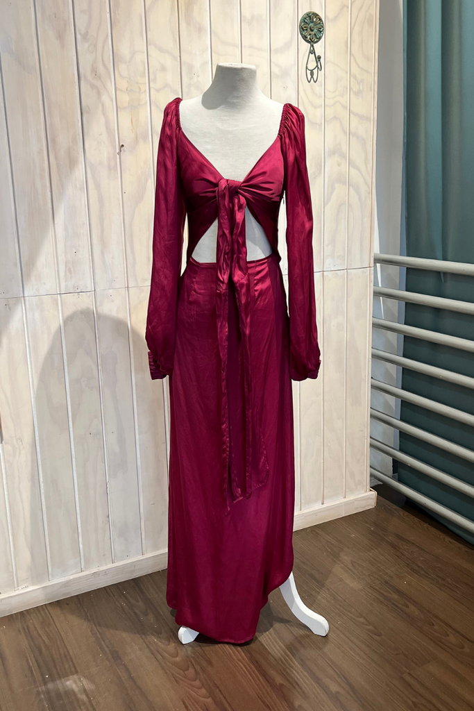 VESTIDO MAXI FARIDA FUCSIA TALLA XS