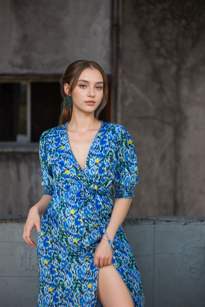 VESTIDO MORNING GLORY MAXI TRANCE AZUL