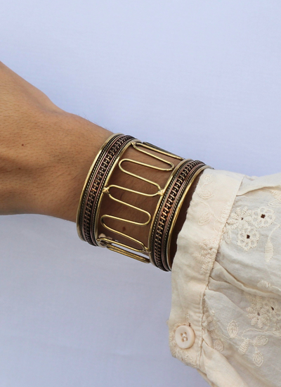 BRAZALETE COPPER MESH GOLD