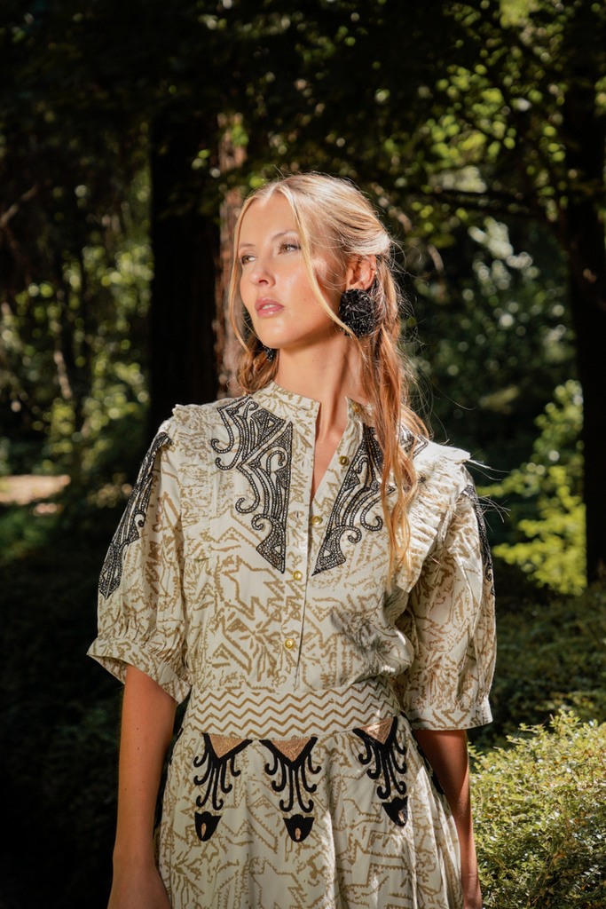 BLUSA LONG RUFFLE VALENTINA BLANCO ESPECIAL