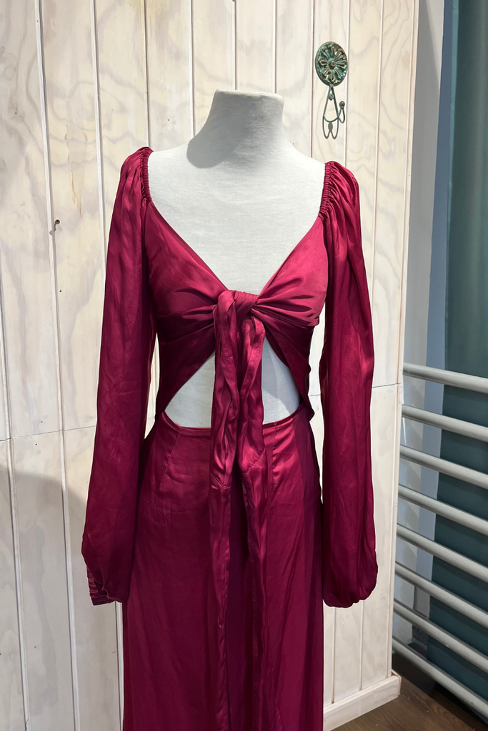 VESTIDO MAXI FARIDA FUCSIA TALLA XS