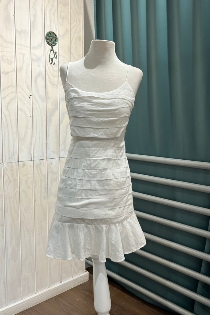 VESTIDO MINI BLANCO TALLA XS