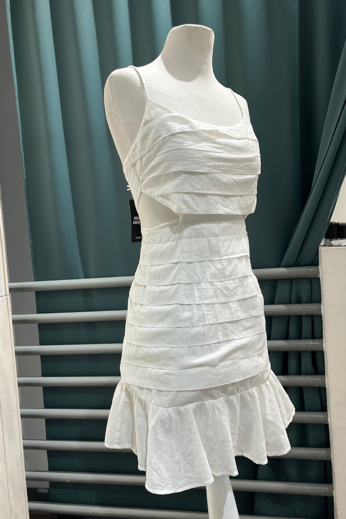 VESTIDO MINI BLANCO TALLA XS
