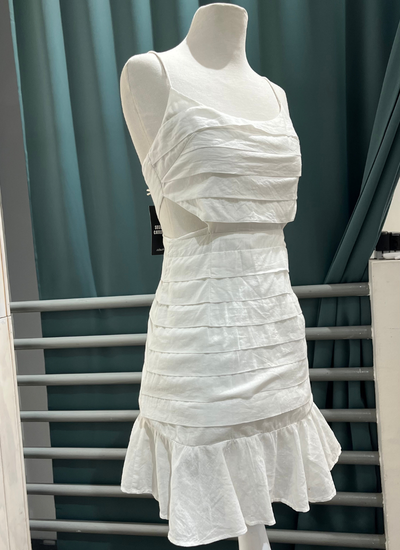 VESTIDO MINI BLANCO TALLA XS