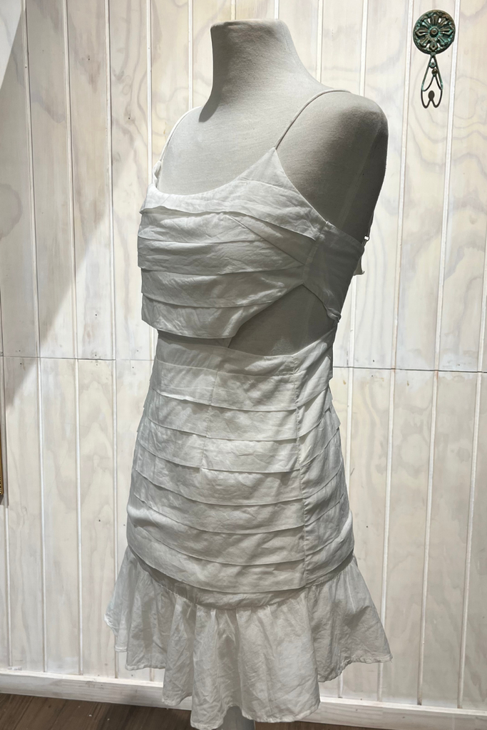 VESTIDO MINI BLANCO TALLA XS