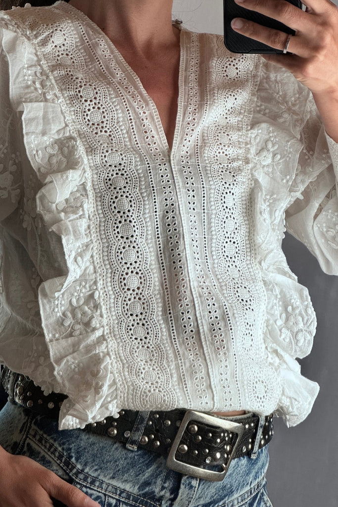 BLUSA SPRING FRILL BLANCO
