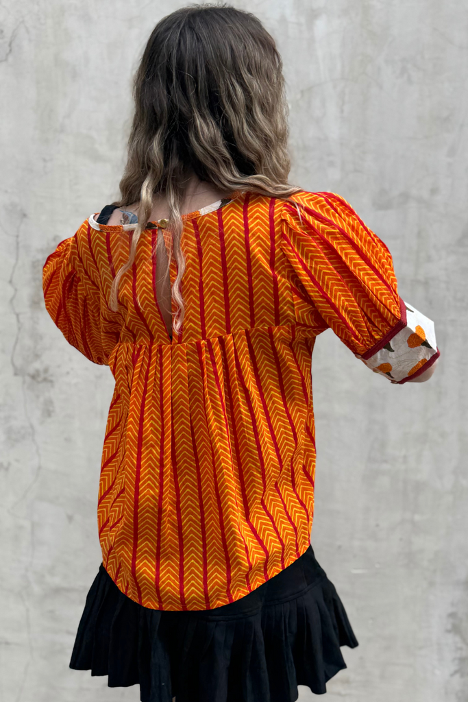 TOP NAVI COTTON PRINT ORANGE