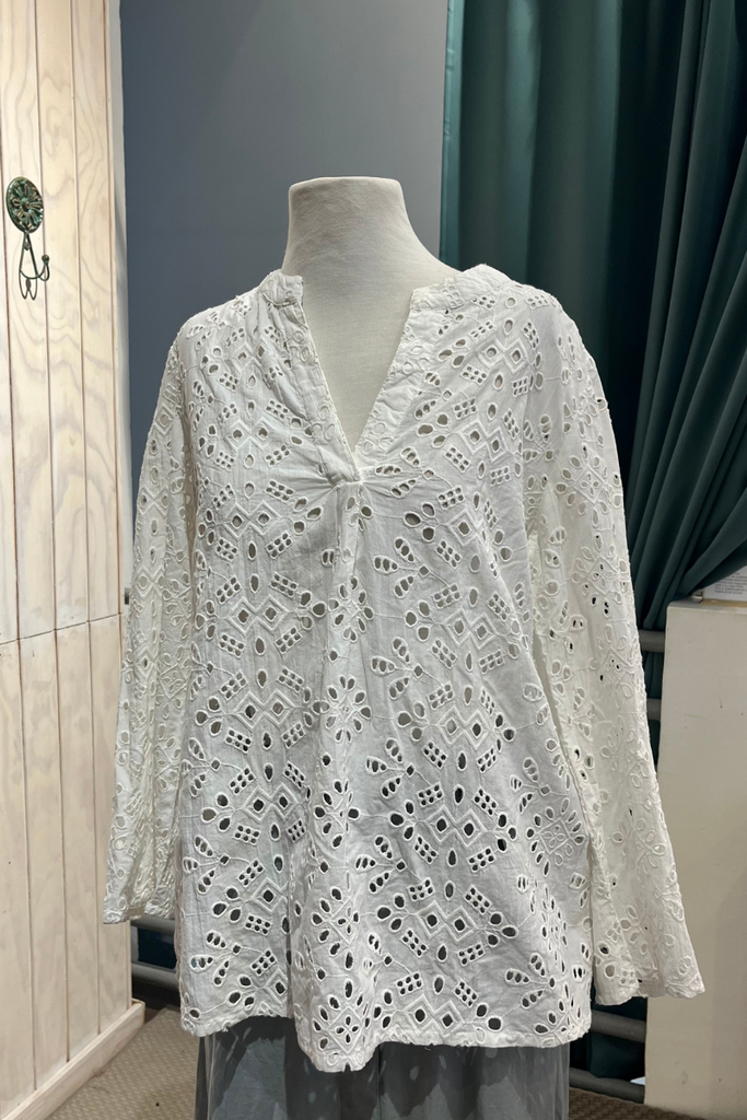BLUSA BLANCA BRODERIE TALLA S