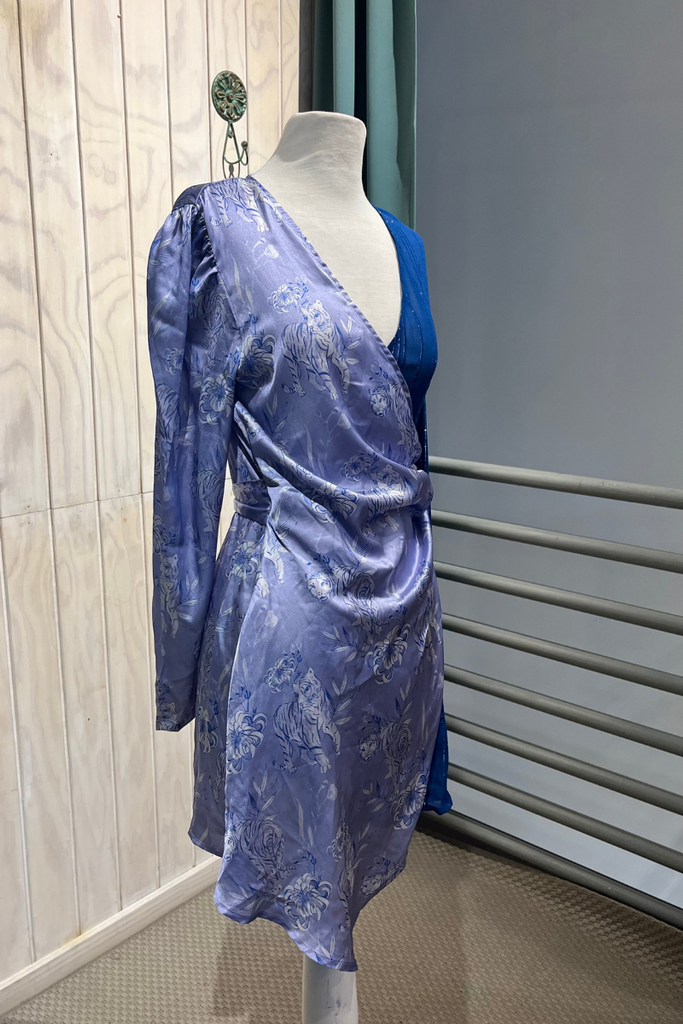 VESTIDO MINI MANGA LARGA MORADO TALLA XS/S