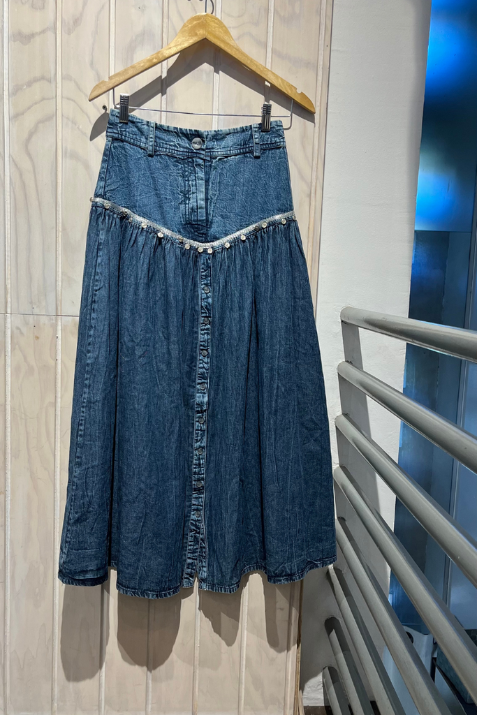FALDA MAXI CON CIERRE DENIM TALLA XS