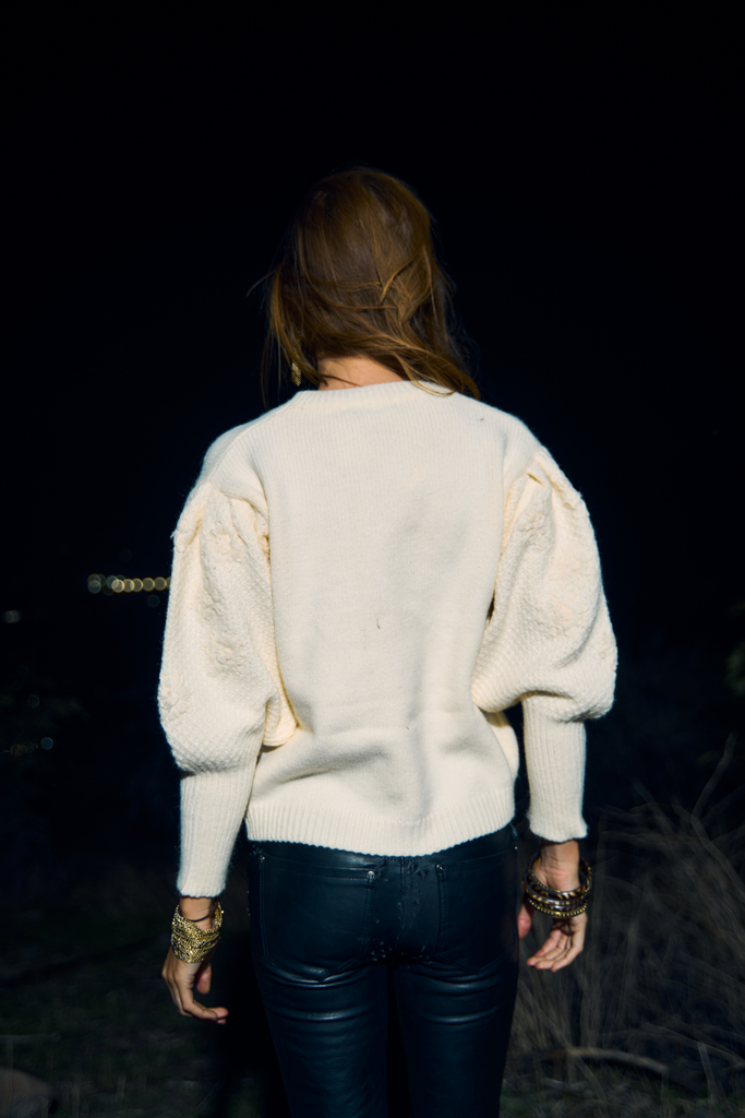 SWEATER WINTER FLOWER CREAM