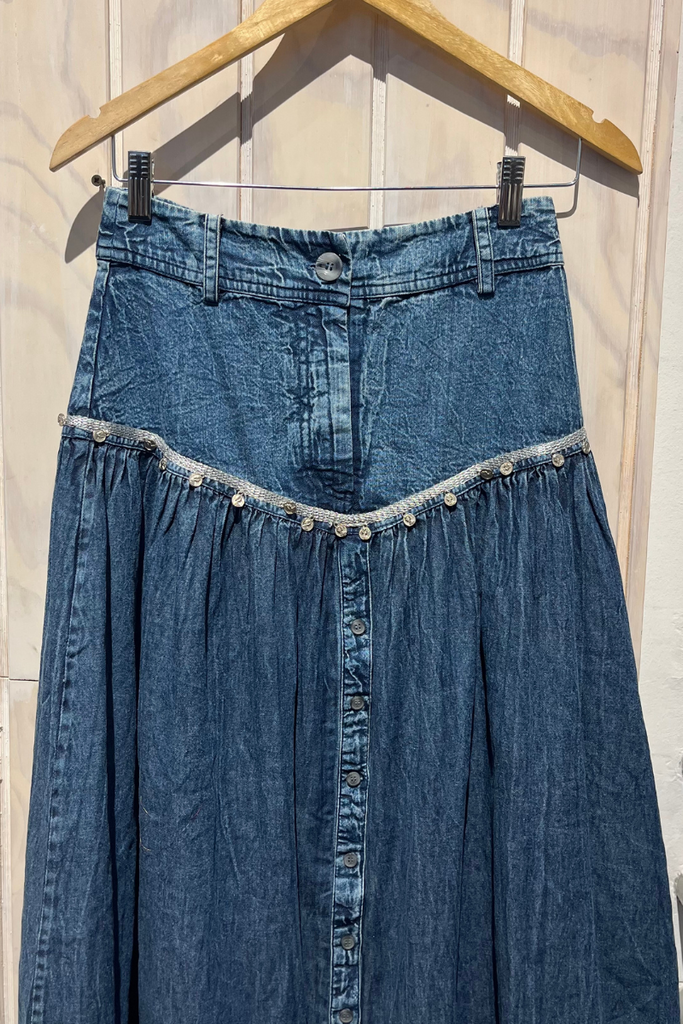 FALDA MAXI CON CIERRE DENIM TALLA XS