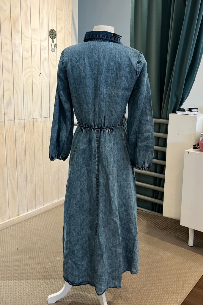 VESTIDO MAXI MANGA LARGA DENIM TALLA XS/S