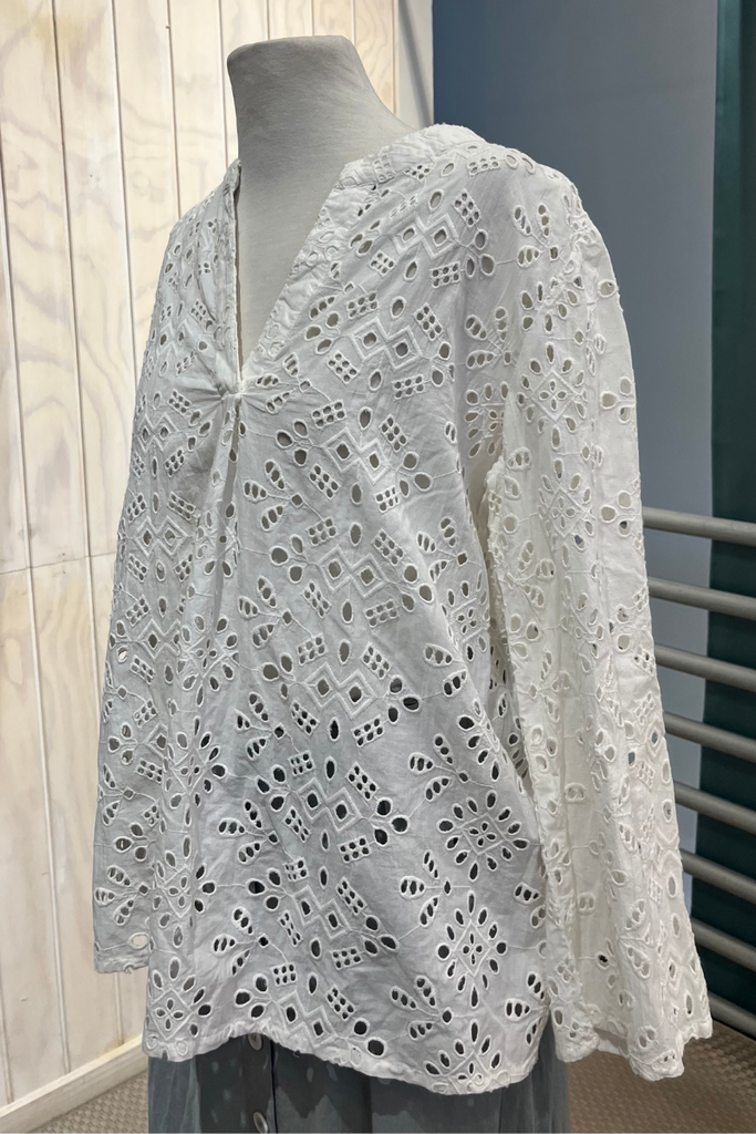 BLUSA BLANCA BRODERIE TALLA S