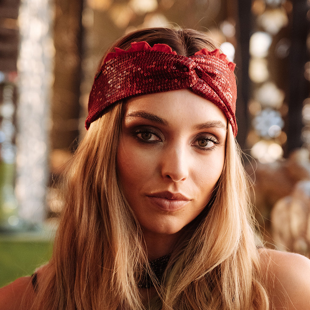 Cintillo Turbante Chic Carmín Glow