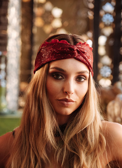 Cintillo Turbante Chic Carmín Glow