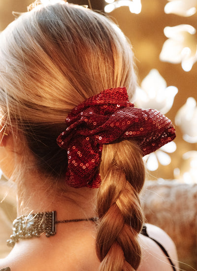 Scrunchie Chic Carmín Glow