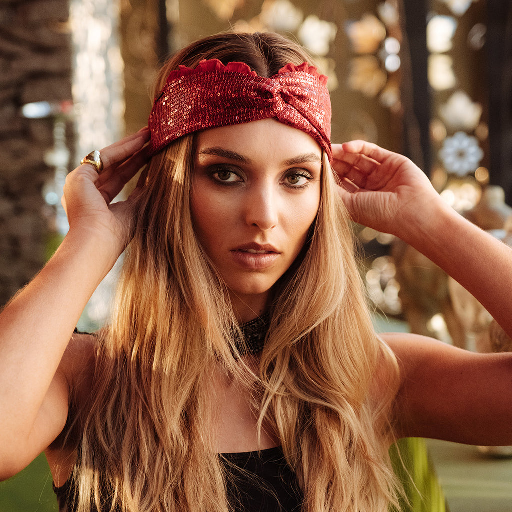 Cintillo Turbante Chic Carmín Glow