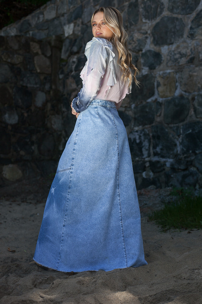 FALDA OLIVIA BONDED DENIM