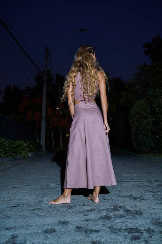 VESTIDO MAXI INTRIGUE DUSTY PINK