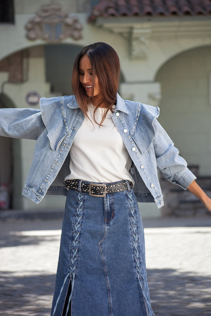 FALDA MAXI BRAID DENIM