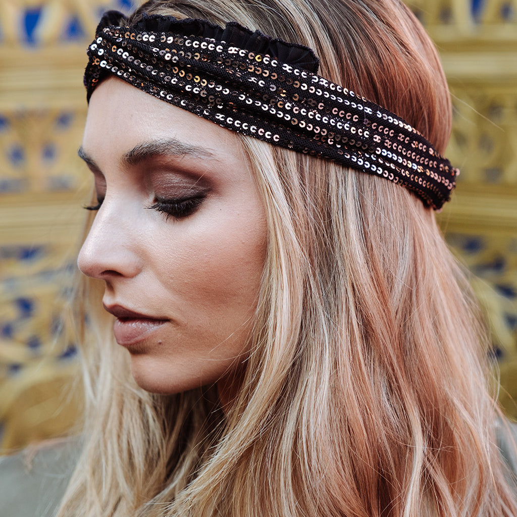 Cintillo Turbante Chic Negro Glow